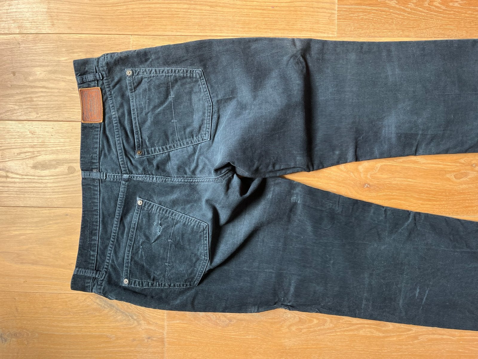 Polo Ralph Lauren donkerblauwe ribbroek - Maat 34/34, Ophalen of Verzenden, Gedragen, Blauw