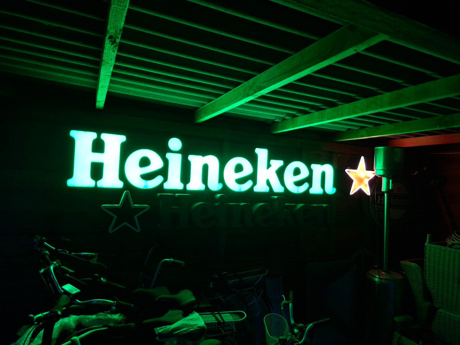 Heineken Lichtbak - Groot en Lichtgevend Reclamebord, Verzamelen, Ophalen, Gebruikt, Lichtbak of (neon) lamp