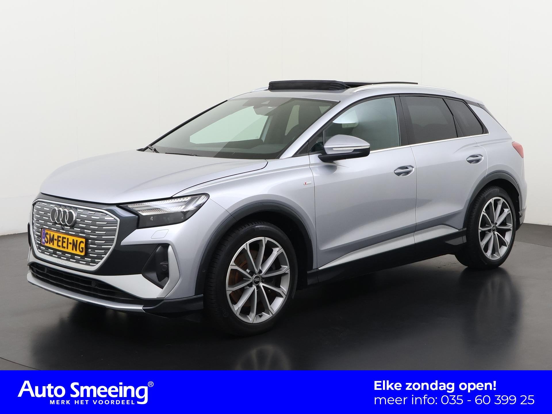 Audi Q4 e-tron 40 S-Line 77 kWh | SOH 95% | Leder | Panorama, Auto's, Automaat, Achterwielaandrijving, Gebruikt, Q4 e-tron