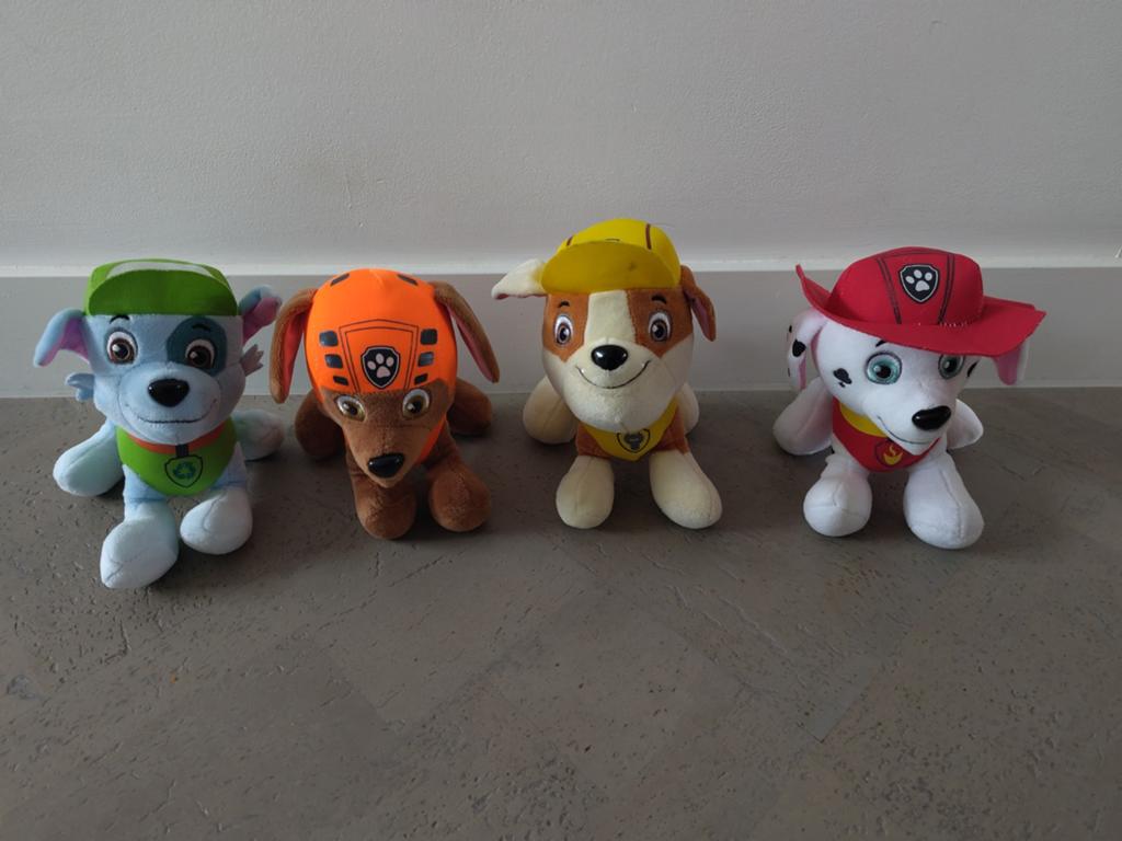 Paw Patrol knuffels - Set van 4, Overige merken, Zo goed als nieuw, Middelgroot (20 tot 80 cm), Meerkleurig