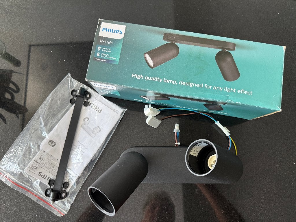 Philips 50582 spot myLiving Pongee zwart, Ophalen, Overige lichtbronnen, GU10, Opbouwspot