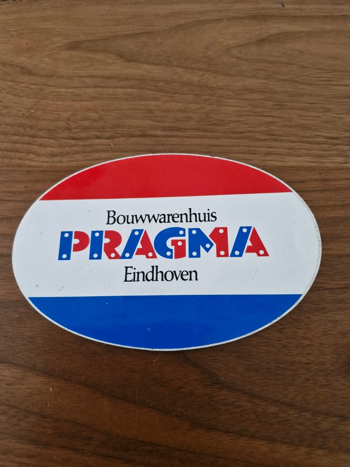 G 180 Vintage Pragma Bouwwarenhuis Eindhoven Sticker 18x12 c, Ophalen of Verzenden, Gebruikt, Bedrijf of Vereniging