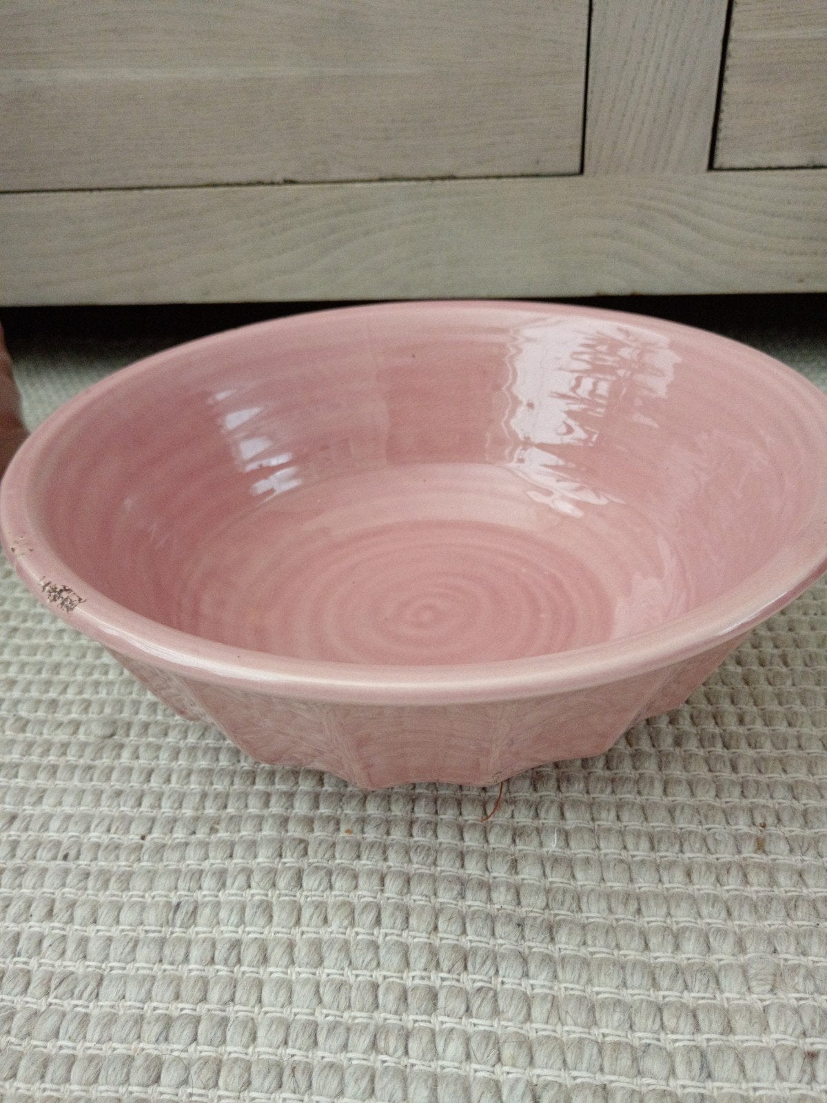Roze Keramische fruit schaal, Gebruikt, Porselein of Keramiek, Schaal, Geglazuurd