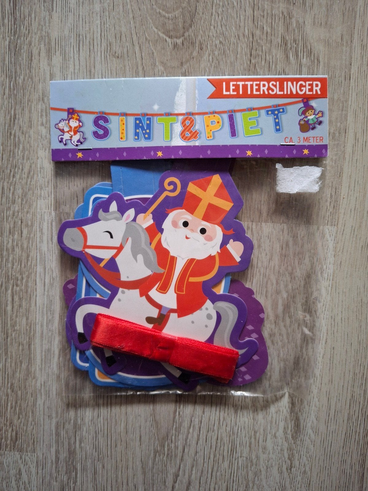 Letterslinger Sint & Piet 3 meter Sinterklaas versiering, Diversen, Ophalen of Verzenden, Nieuw