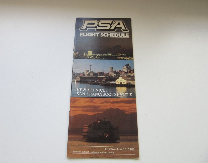 PSA flight schedule 1982, Verzamelen, Verzenden, Gebruikt, Overige typen