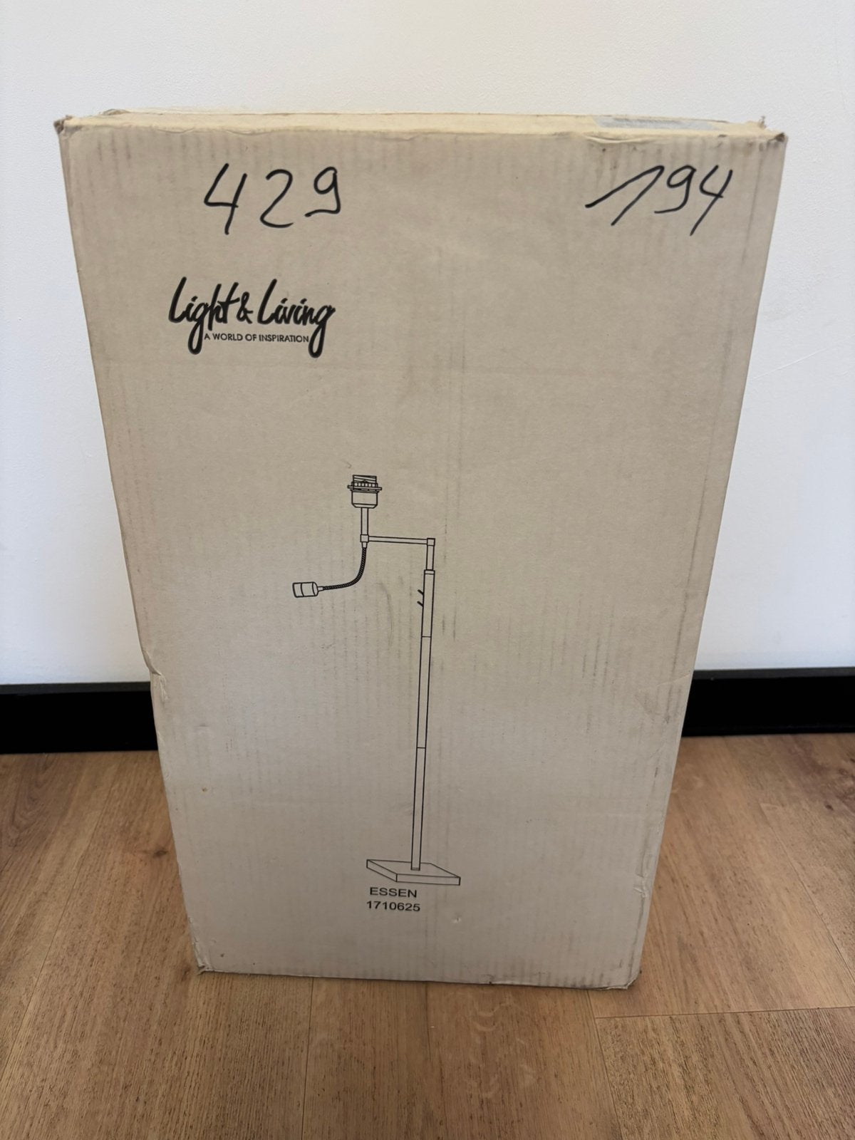 Light & Living Vloerlamp Essen 1710625 - Nieuw in doos, Ophalen of Verzenden, Nieuw, 150 tot 200 cm