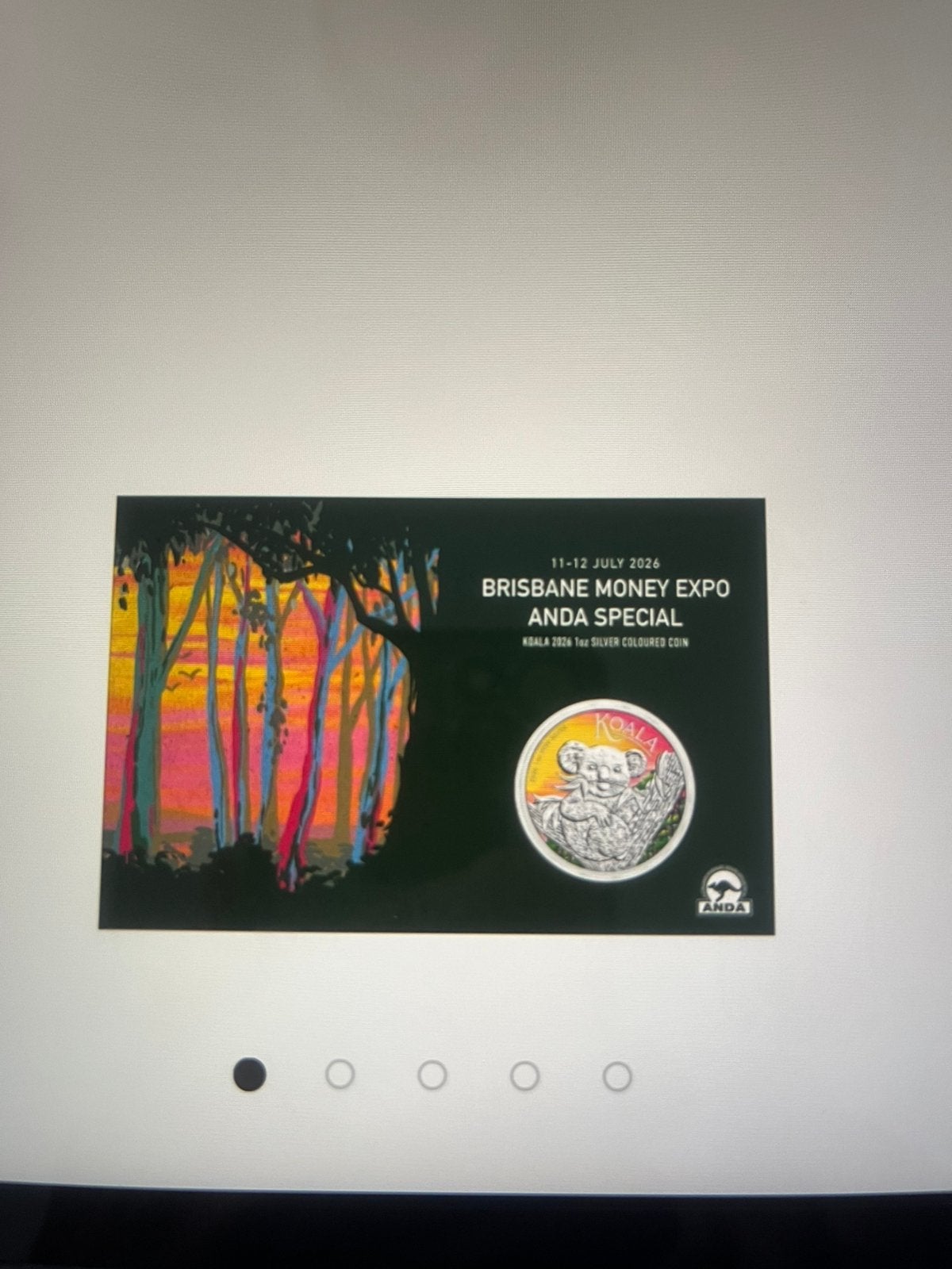 Australia 🇨🇰Coloured Koala 🐻Expo Brisbane 2026., Ophalen of Verzenden, Zilver