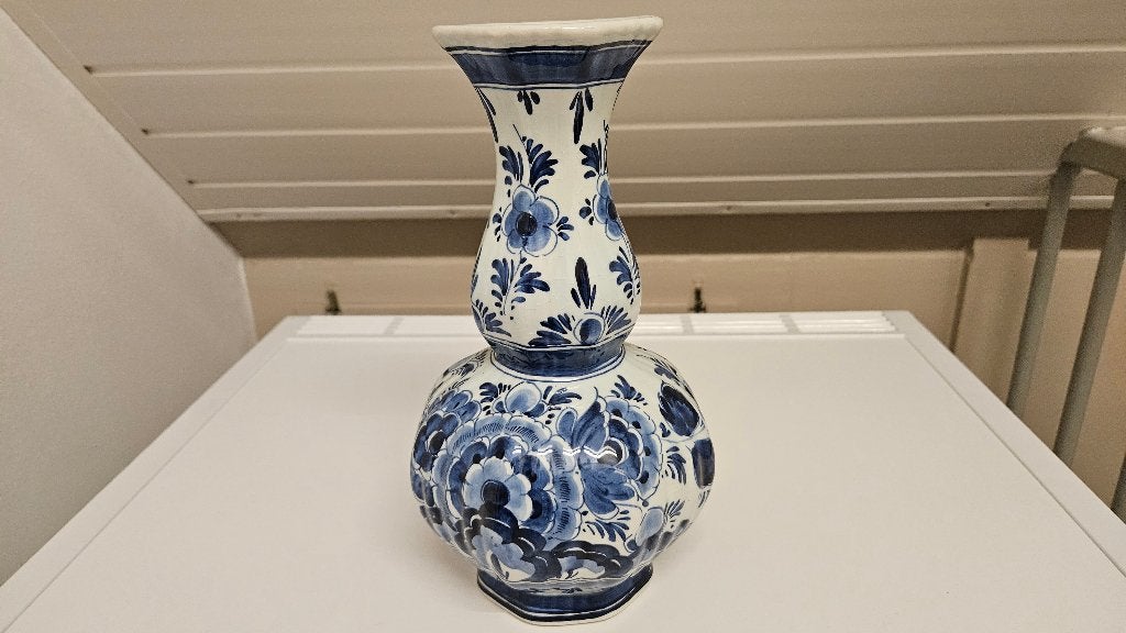 Antieke Delfts Blauwe Vaas - Handgeschilderd Holland, Ophalen