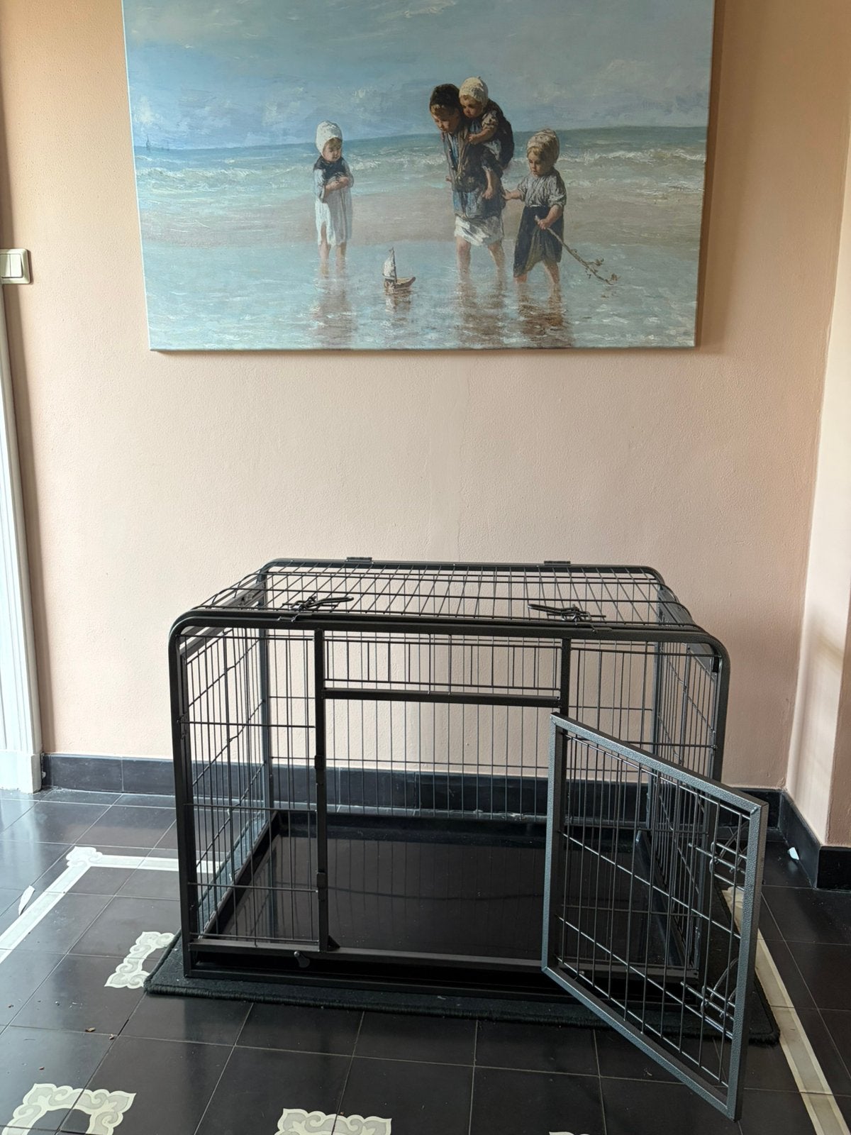 Bench heavy duty maat L, grijs, Dieren en Toebehoren, Hondenbenches, Ophalen, Zo goed als nieuw