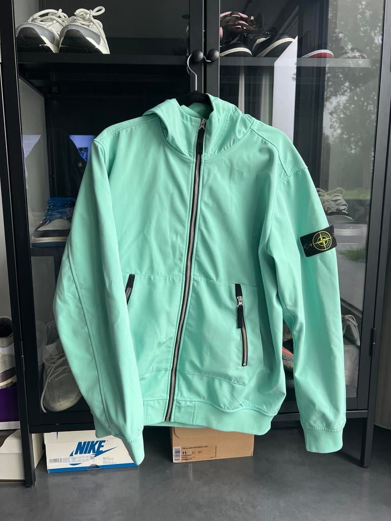 Stone Island Soft Shell-R Jas Turquoise Maat M, Ophalen of Verzenden, Zo goed als nieuw, Maat 48/50 (M), Groen
