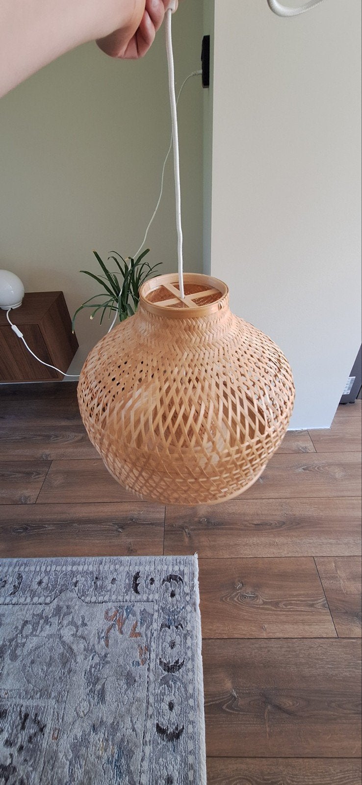 IKEA Misterhult hanglamp, Ophalen, Zo goed als nieuw, Natuurlijk materiaal, E27 (groot)