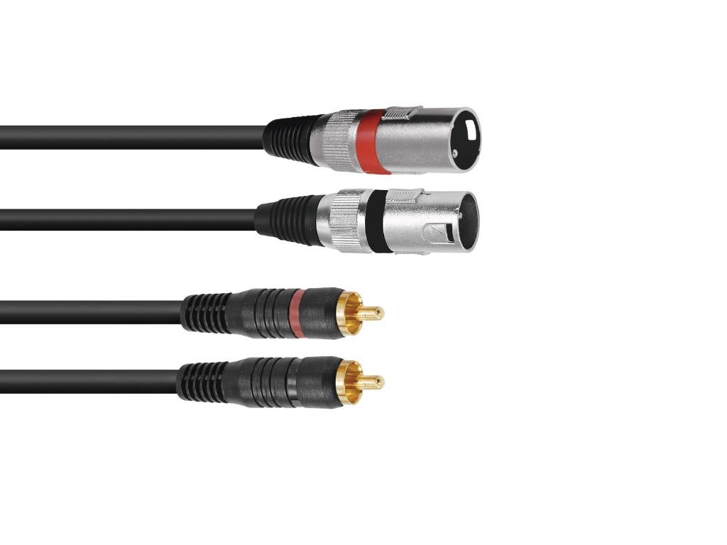 OMNITRONIC Adapter Cable 2xXLR(M)/2xRCA 6m bk, ., Overige typen, Nieuw, Ophalen of Verzenden