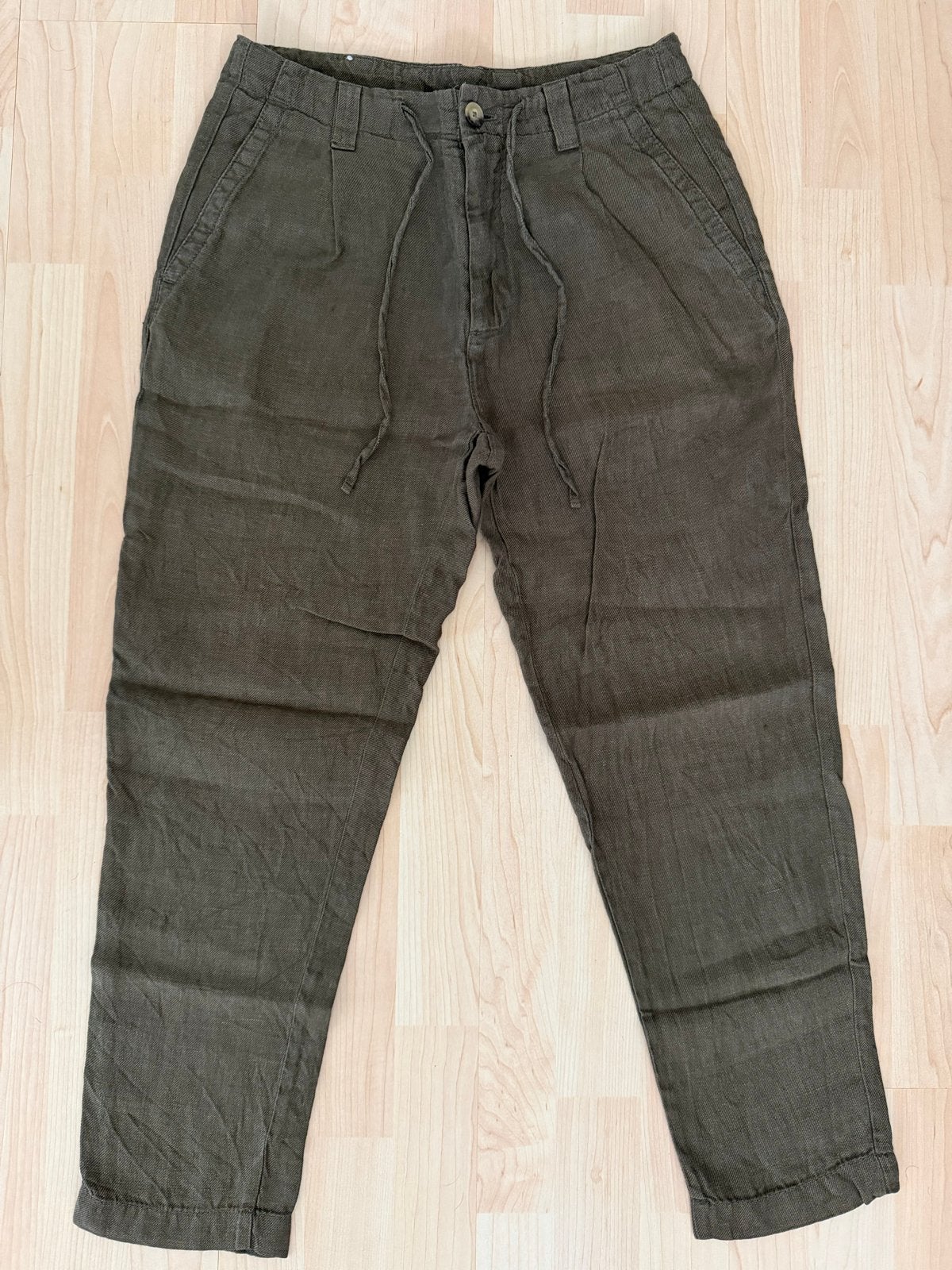 Zara Linnen Groene Broek Maat 28, Kleding | Heren, Broeken en Pantalons, Ophalen of Verzenden, Zo goed als nieuw, Maat 46 (S) of kleiner