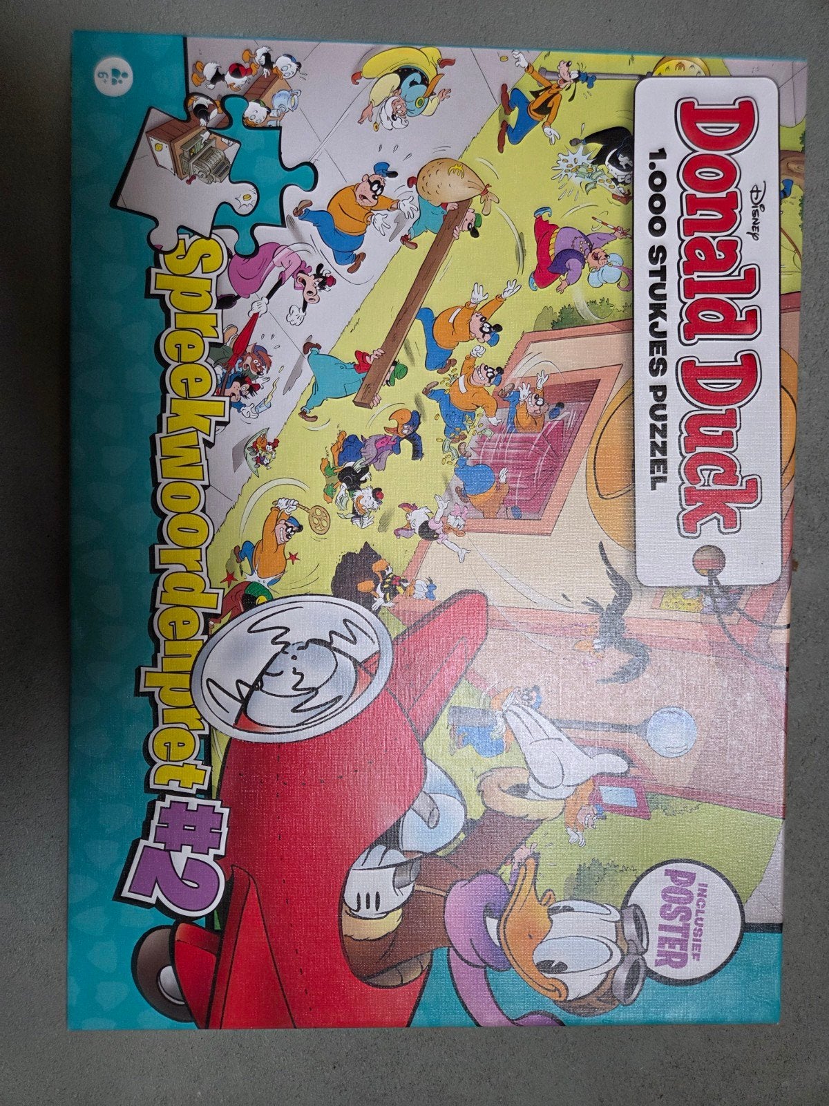 Donald Duck Spreekwoorden Speurpuzzel #2 - 1000 stukjes, Ophalen of Verzenden, 500 t/m 1500 stukjes, Zo goed als nieuw, Legpuzzel