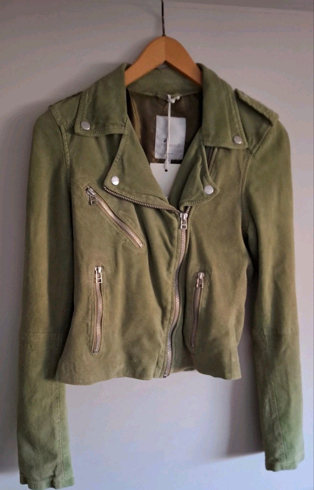 Nieuw dames maat S Goosecraft leren suede jas bikerjacket, Ophalen of Verzenden, Nieuw, Maat 36 (S), Groen