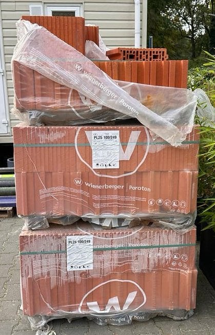 bakstenen , 160st Nieuwe Wienerberger Poroton PL25 100/249, Ophalen, Nieuw, Bakstenen