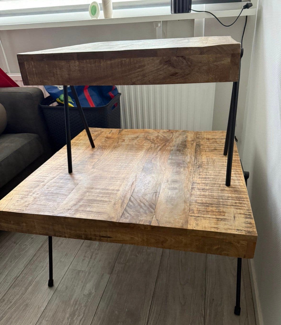 Mangohouten tafels vierkant, Ophalen, Zo goed als nieuw, Vierkant, 50 tot 100 cm