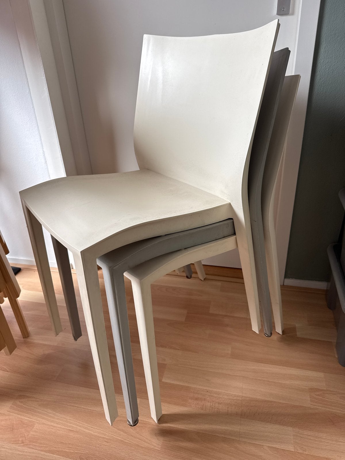 Set van 3 Philippe Starck Slick Slick stoelen, Ophalen, Kunststof, Gebruikt, Overige kleuren