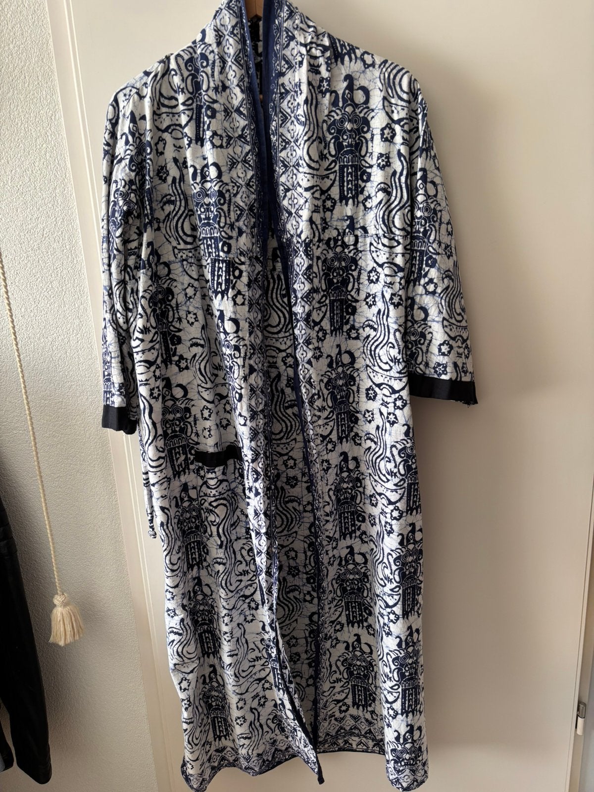 Blauw/Witte Kimono, Ophalen of Verzenden, Gedragen, Blauw