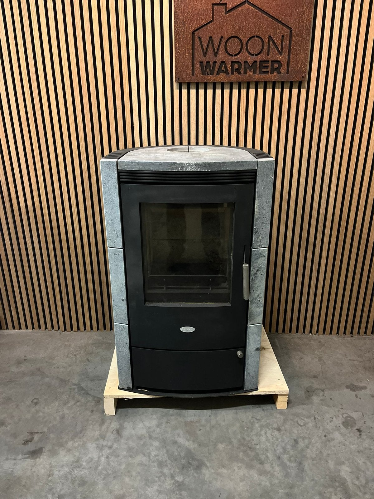 24287 Speksteenkachel Fireplace 7kw, Ophalen, Info@woonwarmer.nl, Gebruikt, Houtkachel