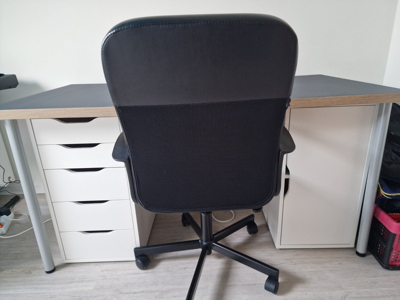 Compleet bureau met kastjes en bureaustoel, Huis en Inrichting, Bureaus, Ophalen, Gebruikt, 150 cm, Hout