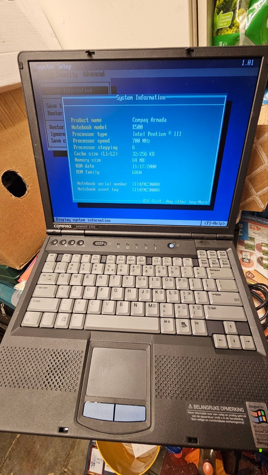 Compaq Armada E500, Ophalen, Gebruikt, Onbekend, Compaq