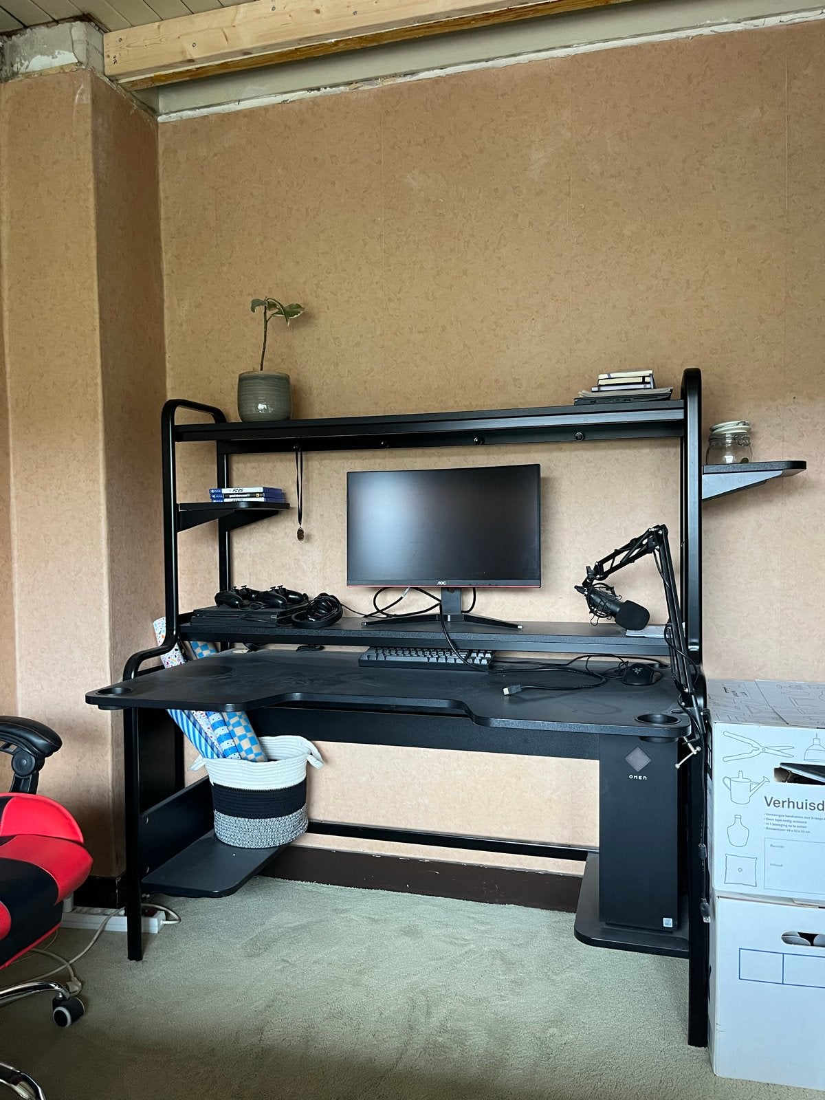 IKEA FREDDE Gamingbureau - Zwart, Ophalen, Gebruikt, Spaanplaat of MDF, IKEA
