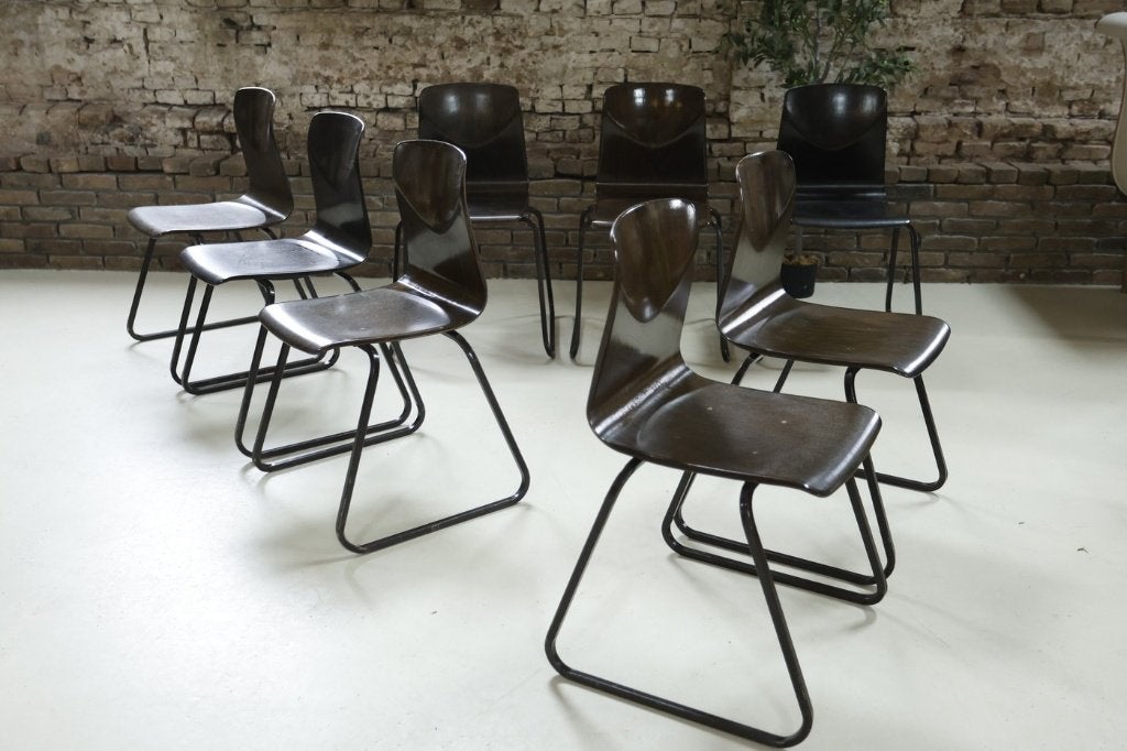 Vintage Galvanitas S23 Pagholz Sledeframe stoelen jaren 60, Huis en Inrichting, Ophalen, Industrieel, Mid-century, Vintage, jaren 60