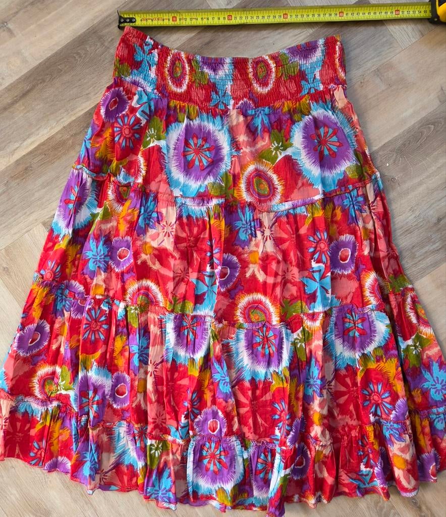 Mooie lange zomerse rok, maat 40, elastische tailleband, Kleding | Dames, Rokken, Maat 38/40 (M), Ophalen of Verzenden, Zo goed als nieuw