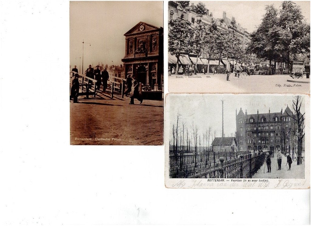 3 Oude Ansichtkaarten Rotterdam - Voor 1920, Verzamelen, Ophalen of Verzenden, Voor 1920, Gelopen, Zuid-Holland