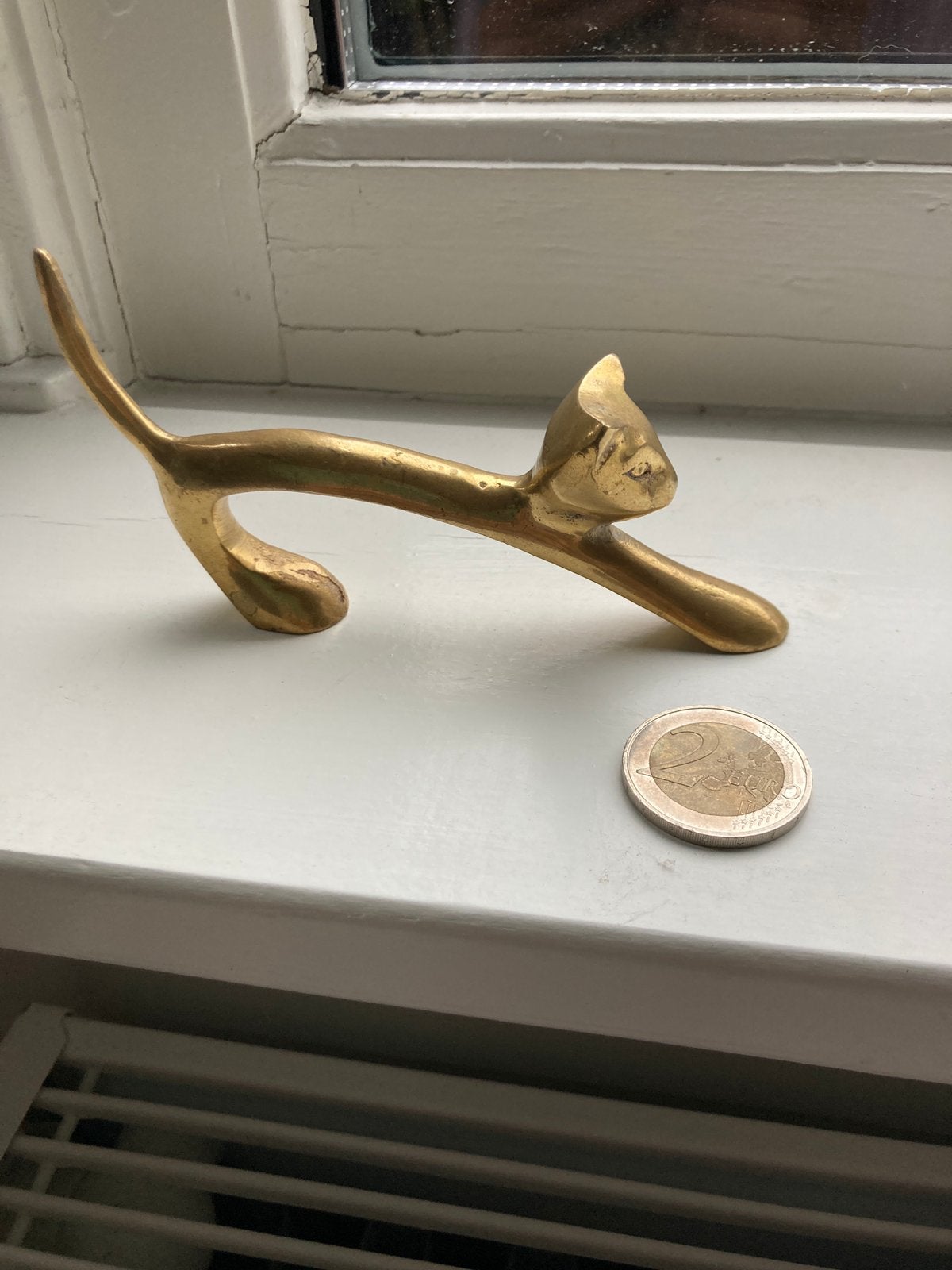 Messing kat poes beeldje, Verzamelen, Ophalen of Verzenden, Zo goed als nieuw, Dier