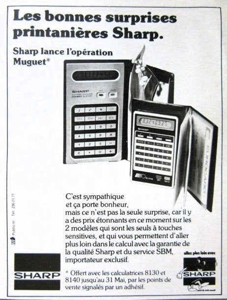 7 vintage advertenties reclames Sharp 79-81 rekenmachine, Verzamelen, Ophalen of Verzenden, Gebruikt, Overige typen