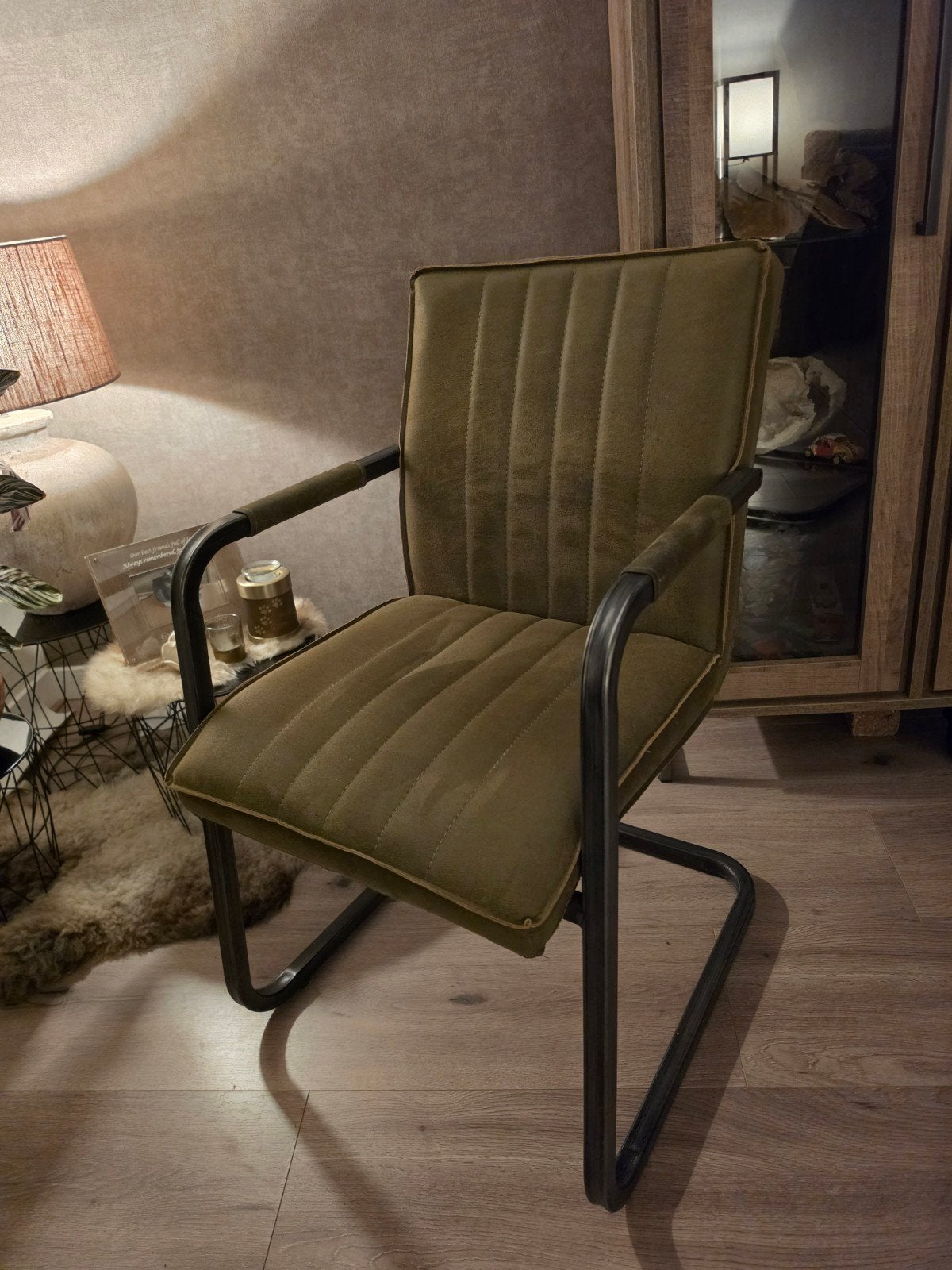 Set van 4 Haco eetkamerstoelen - Olijfgroen, Ophalen, Overige kleuren, Modern, Industrieel, Zo goed als nieuw
