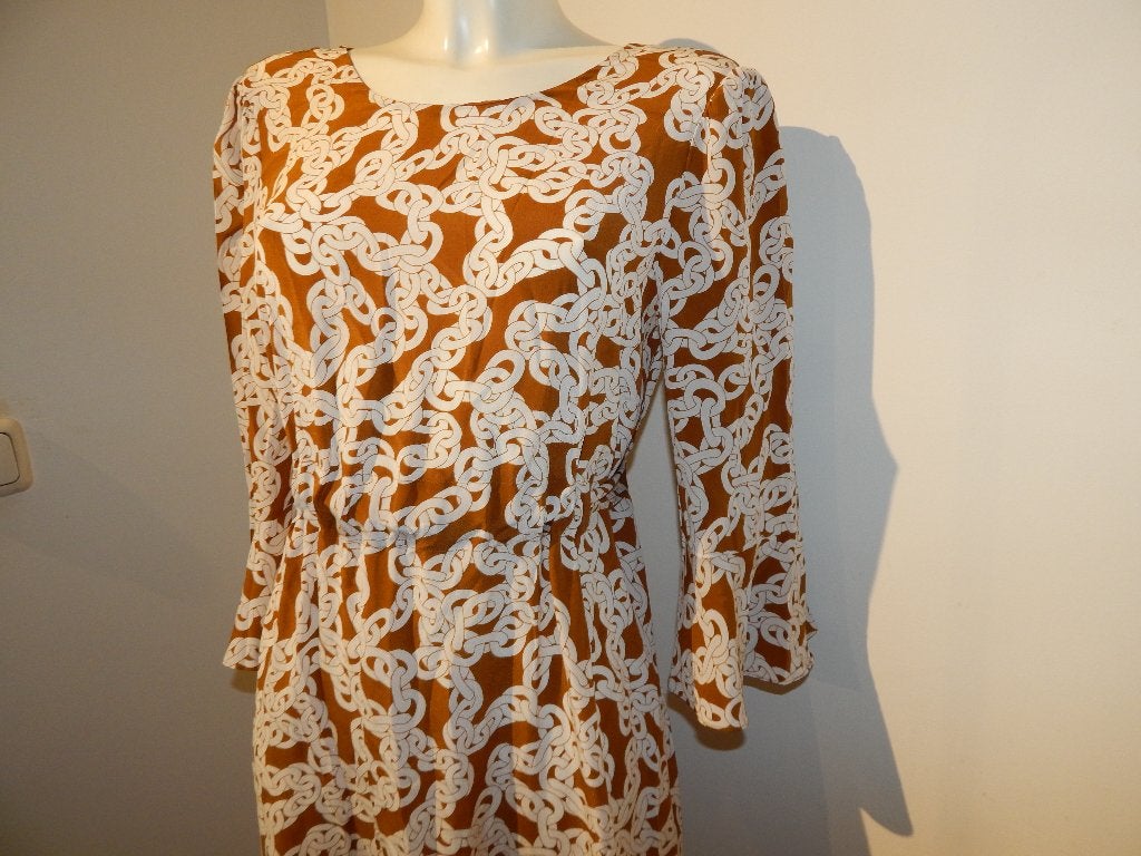 Diane von Furstenberg zijde jurk japon schakel ketting M, Kleding | Dames, Maat 38/40 (M), Diane von furstenberg, Zo goed als nieuw