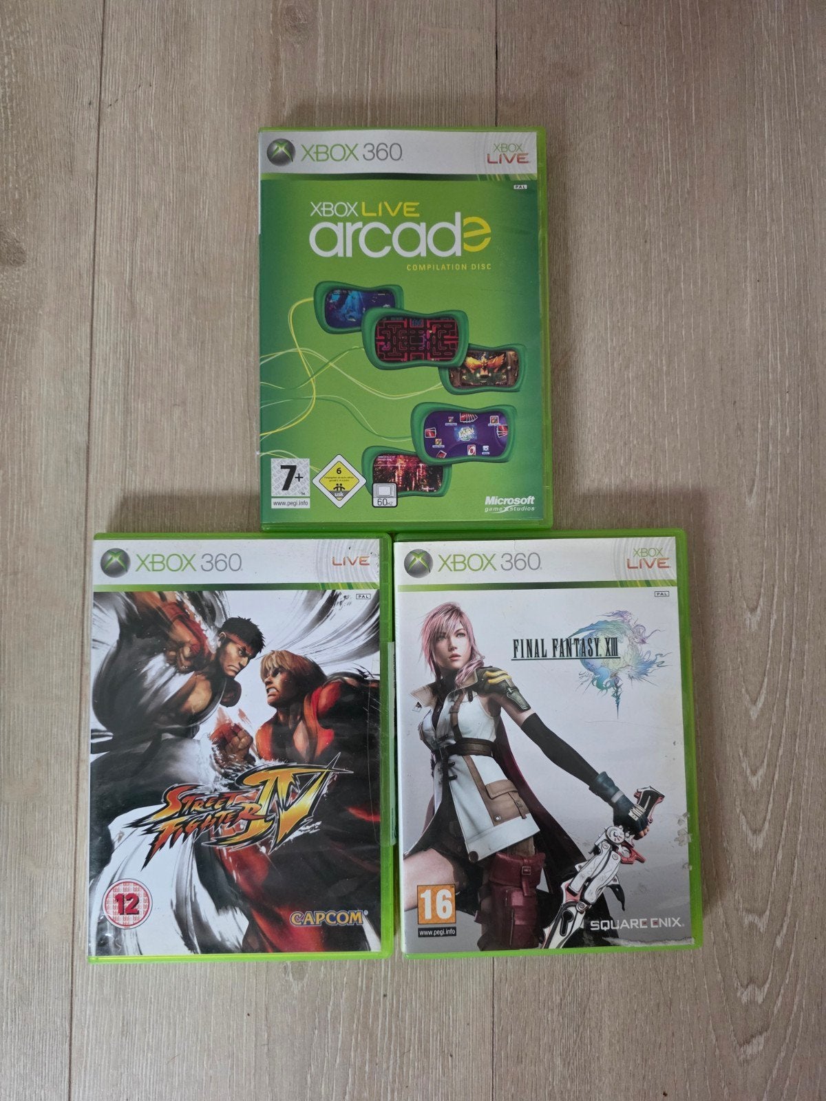 3x XBOX 360 GAMES: Street Fighter IV, Final Fantasy XIII, Gebruikt, Vechten, 1 speler, Ophalen of Verzenden