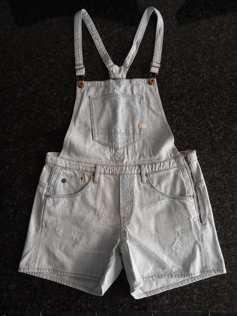 G-star Raw Salopet short Overall kort mt M spiksplinternieuw, Maat 38/40 (M), Kort, Blauw, G-star Raw Denim