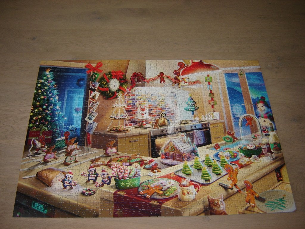 Puzzel Ravensburger VROLIJKE FEESTKOEKJES 1000 st., Ophalen of Verzenden, 500 t/m 1500 stukjes, Zo goed als nieuw, Legpuzzel