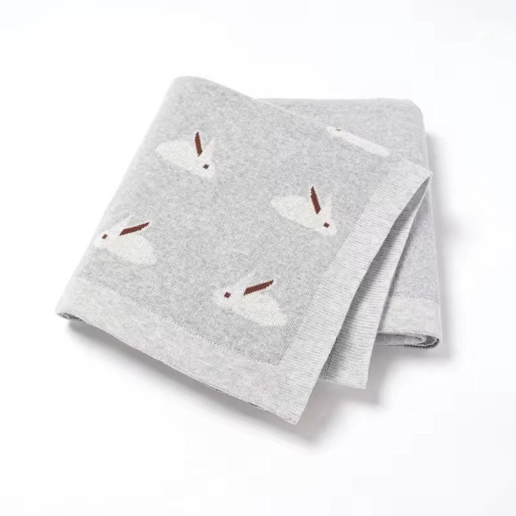 Il Bambini - lichtgrijs babydekentje met konijntjes, Ilewap, Nieuw, Ophalen of Verzenden, Ilse@ilewap.nl