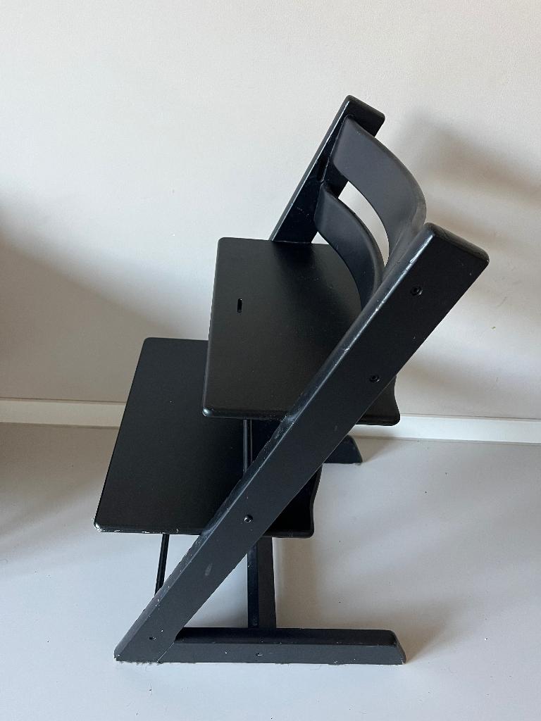 Stokke tripp trapp zwart, Ophalen, Gebruikt, Meegroeistoel