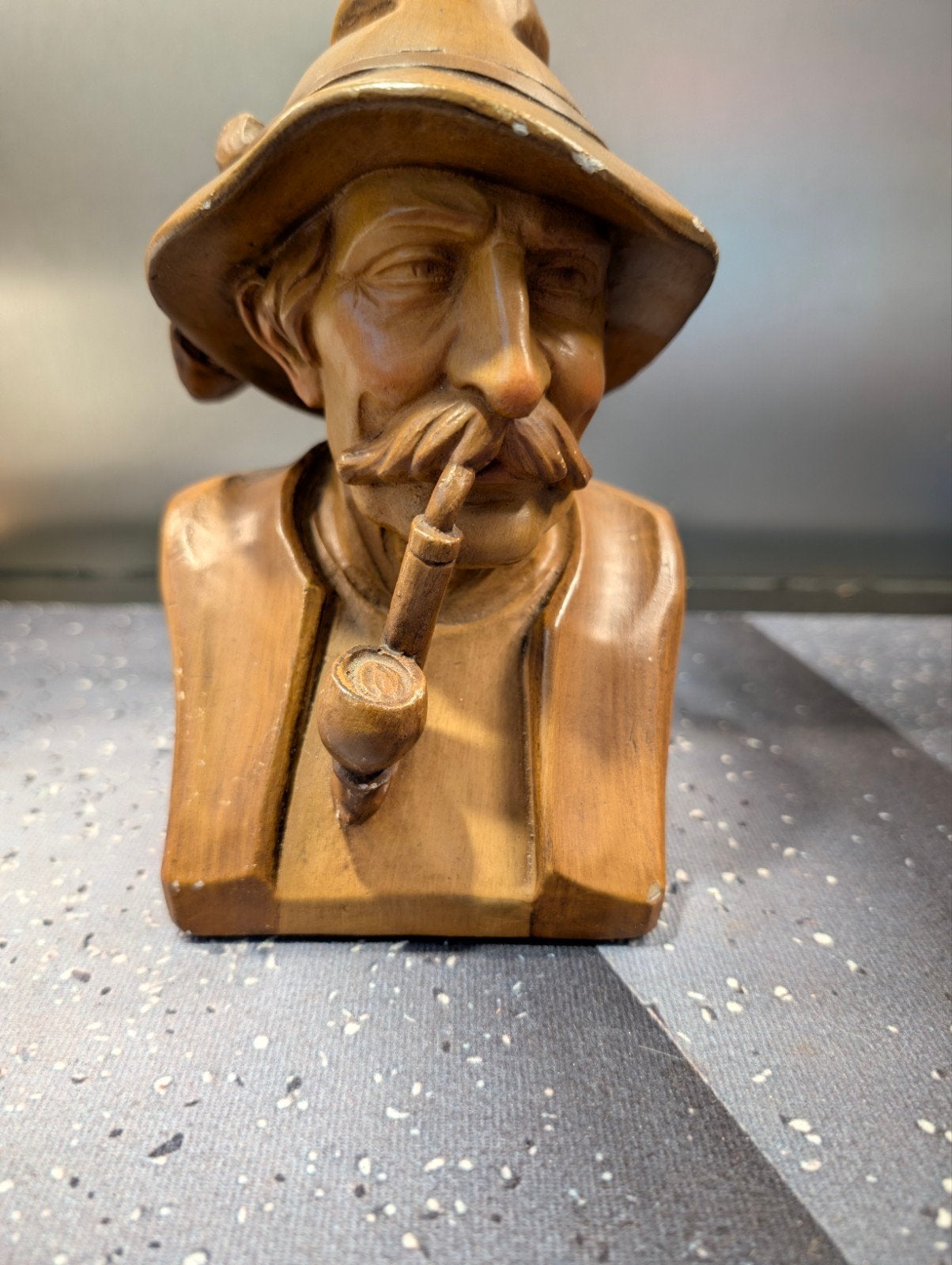 Vintage Paridur Buste Man met Pijp - Zwarte Woud Stijl, Antiek en Kunst, Minder dan 20 cm, Buste, Ophalen of Verzenden, Gemerkt