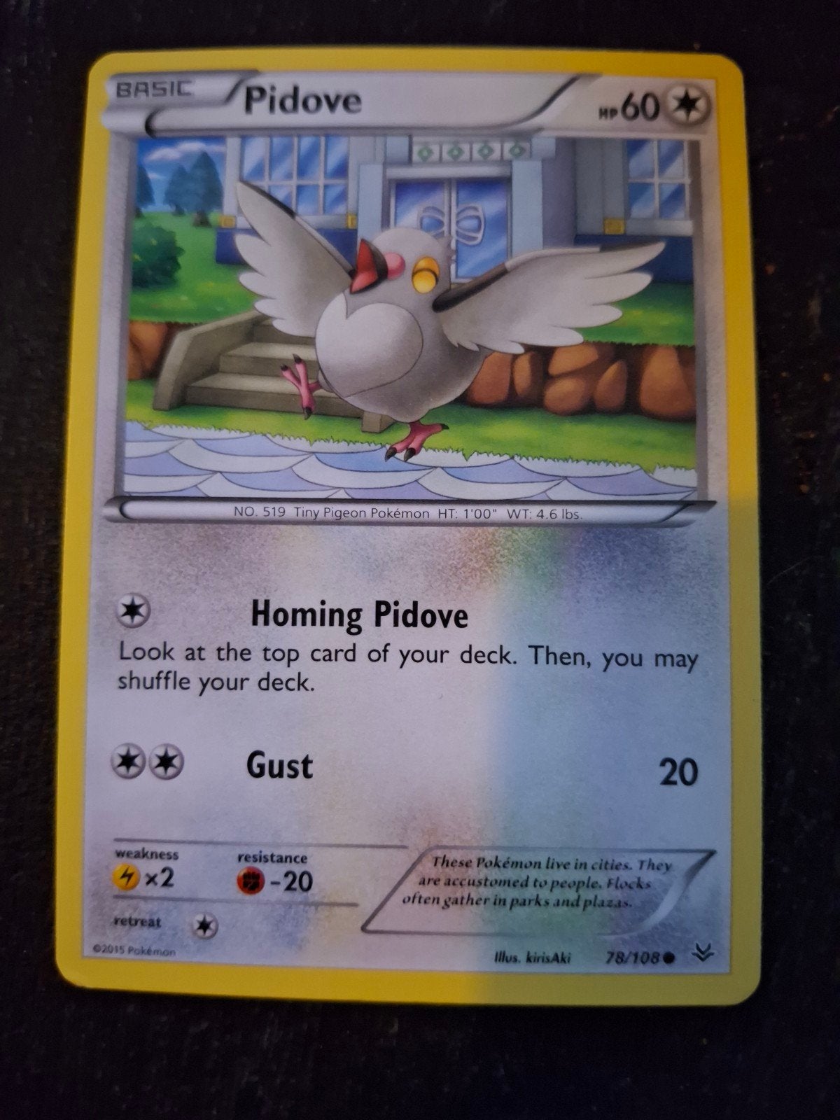 Pidove Pokémon Kaart - Basic, HP60, Ophalen of Verzenden, Gebruikt, Losse kaart