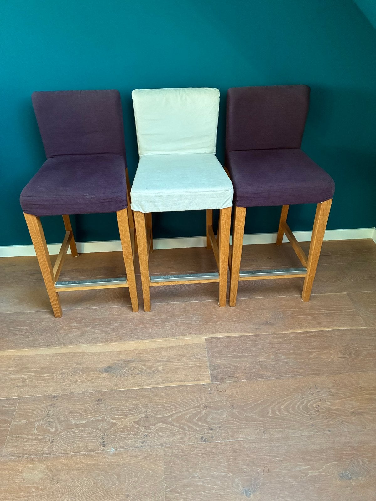 IKEA Bergmund barkrukken - 3 stuks, Huis en Inrichting, Ophalen, Gebruikt, Met voetsteun, 60 tot 90 cm
