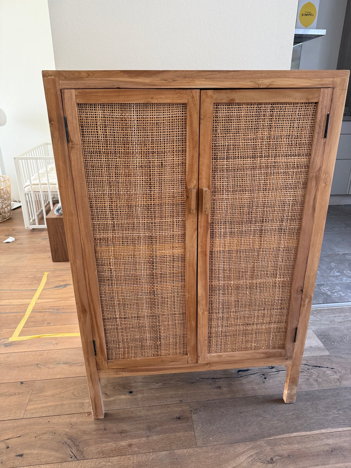 Kast Luna, Ophalen, 100 tot 150 cm, Teakhout, 50 tot 100 cm