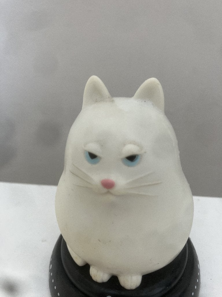 Design kookwekkerfiguurtje - norse kat met roze neusje., Kunststof, Ophalen of Verzenden, Wit, Overige merken
