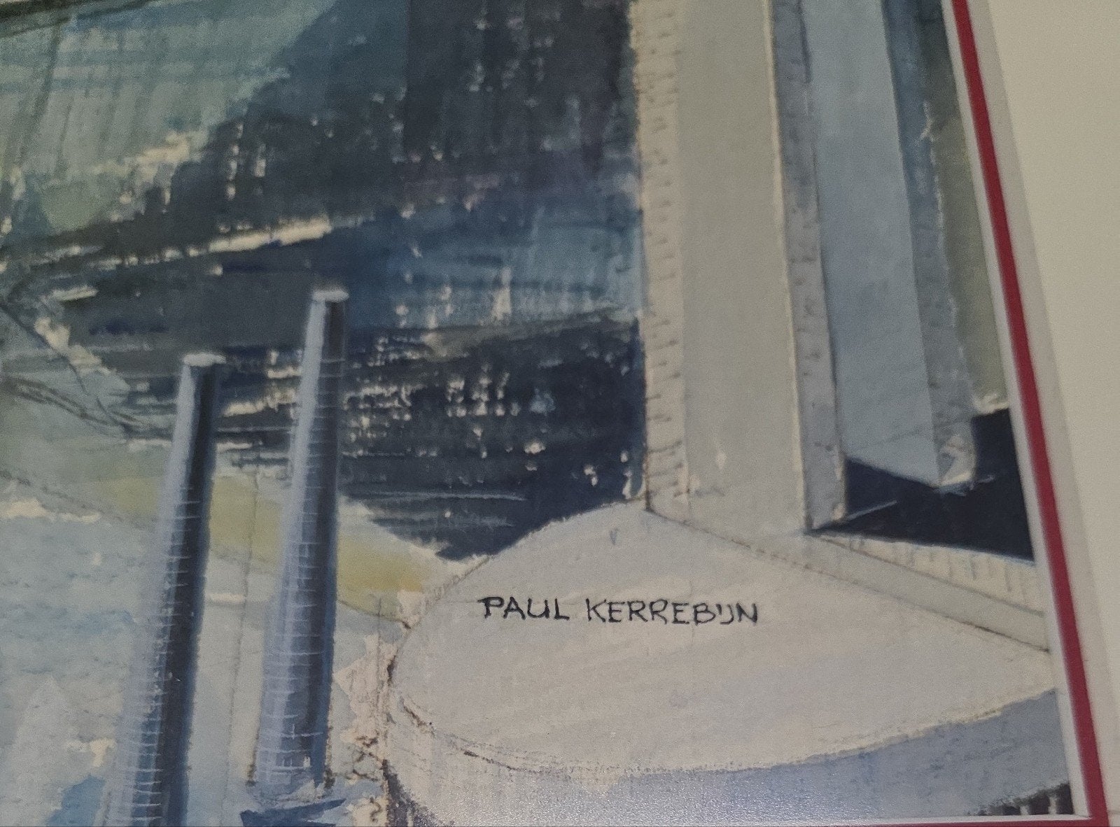 paul kerrebijn aquarel brug, Antiek en Kunst, Kunst | Schilderijen | Modern, Ophalen, Aquarel, Voertuigen