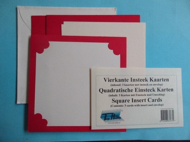 Pakje dubbele insteek kaarten met envelop / rood, Verzenden, Nieuw, Overige thema's, Blanco kaart of Basiskaart