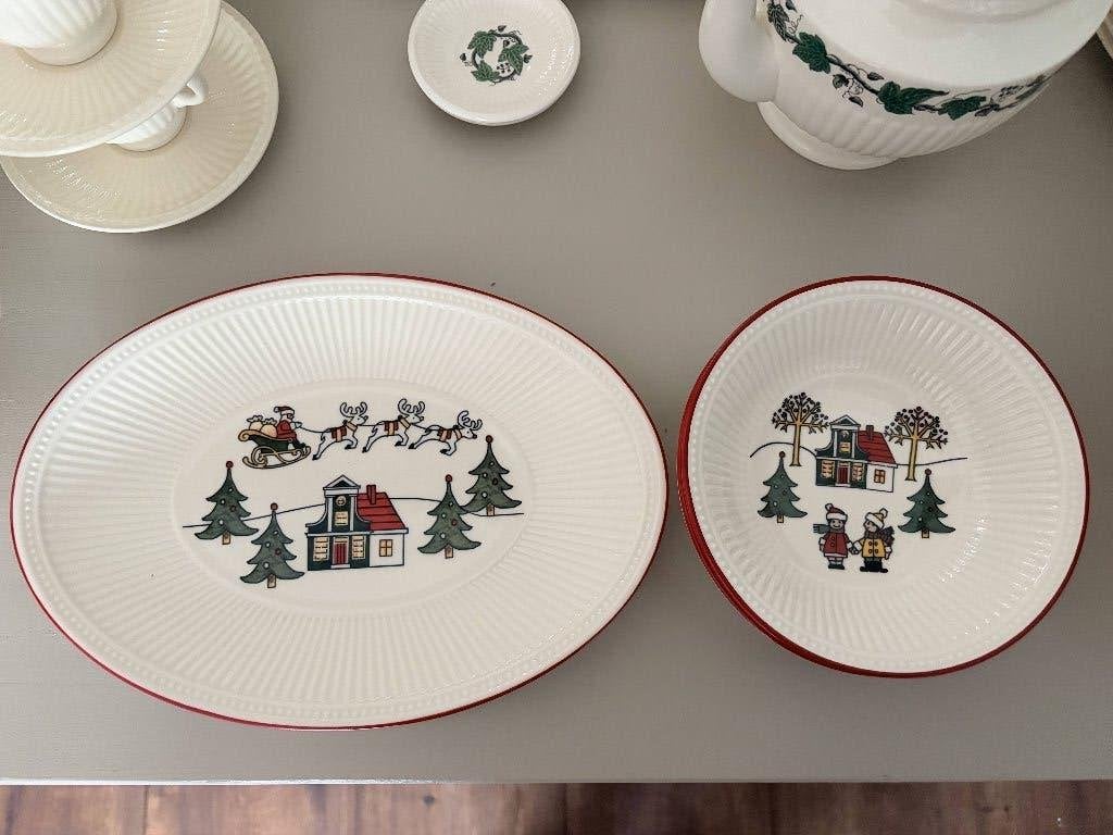 Wedgwood Windsor Christmas 3-delig servies, Ophalen of Verzenden, Zo goed als nieuw, Wedgwood, Porselein