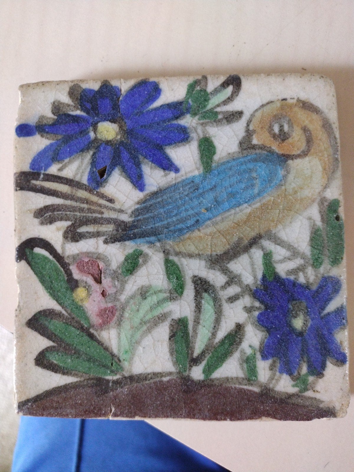 Antiek Perzische tegel Qajar periode, Antiek en Kunst, Ophalen of Verzenden