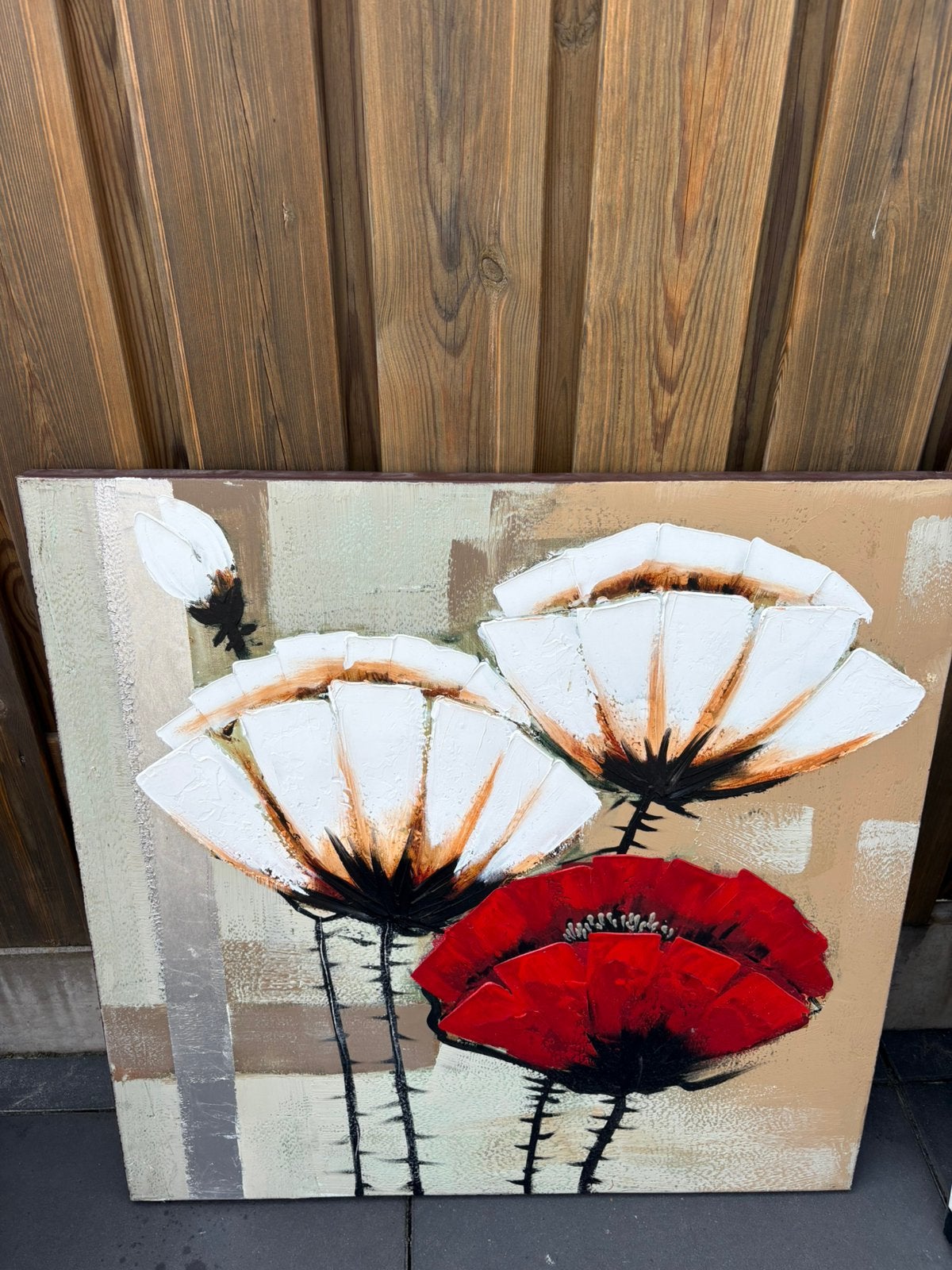 Bloemen schilderij, Ophalen, Zo goed als nieuw, Minder dan 50 cm, Schilderij