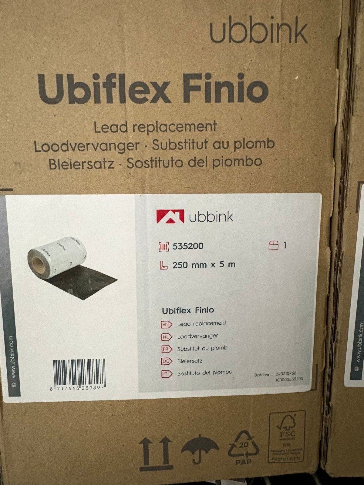 Loodvervanger Ubiflex Finio 250mm, Ophalen of Verzenden, Nieuw, Overige typen